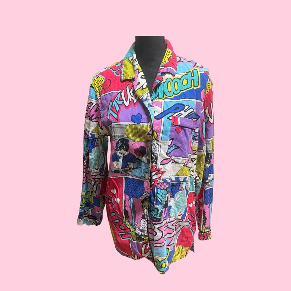Victoria's Secret Vintage Comic Art Print PJ Top size Medium
